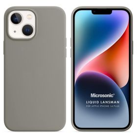 Microsonic Apple iPhone 14 Plus Liquid Lansman Silikon Gri Cep Telefonu Kılıfı