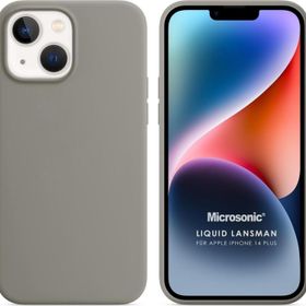 Microsonic Apple iPhone 14 Plus Liquid Lansman Silikon Gri Cep Telefonu Kılıfı