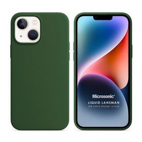 Microsonic Apple iPhone 14 Plus Liquid Lansman Silikon Koyu Yeşil Cep Telefonu Kılıfı