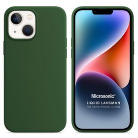 Microsonic Apple iPhone 14 Plus Liquid Lansman Silikon Koyu Yeşil Cep Telefonu Kılıfı
