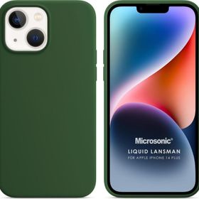 Microsonic Apple iPhone 14 Plus Liquid Lansman Silikon Koyu Yeşil Cep Telefonu Kılıfı
