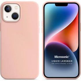 Microsonic Apple iPhone 14 Plus Liquid Lansman Silikon Kum Pembesi Cep Telefonu Kılıfı