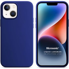 Microsonic Apple iPhone 14 Plus Liquid Lansman Silikon Lacivert Cep Telefonu Kılıfı