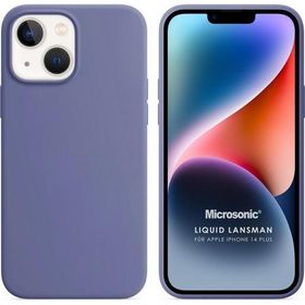 Microsonic Apple iPhone 14 Plus Liquid Lansman Silikon Lavanta Grisi Cep Telefonu Kılıfı