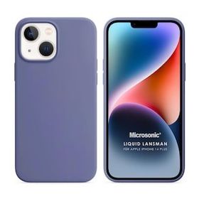 Microsonic Apple iPhone 14 Plus Liquid Lansman Silikon Lavanta Grisi Cep Telefonu Kılıfı