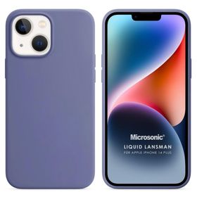 Microsonic Apple iPhone 14 Plus Liquid Lansman Silikon Lavanta Grisi Cep Telefonu Kılıfı