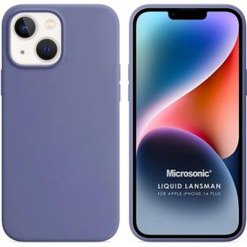 Microsonic Apple iPhone 14 Plus Liquid Lansman Silikon Lavanta Grisi Cep Telefonu Kılıfı