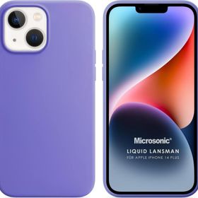 Microsonic Apple iPhone 14 Plus Liquid Lansman Silikon Lila Cep Telefonu Kılıfı