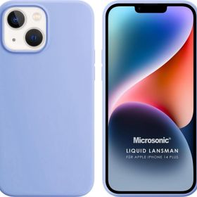 Microsonic Apple iPhone 14 Plus Liquid Lansman Silikon Mavi Cep Telefonu Kılıfı