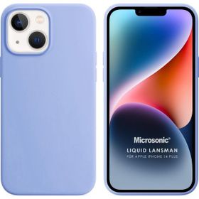Microsonic Apple iPhone 14 Plus Liquid Lansman Silikon Mavi Cep Telefonu Kılıfı