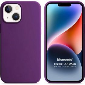 Microsonic Apple iPhone 14 Plus Liquid Lansman Silikon Mor Cep Telefonu Kılıfı