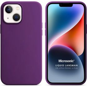 Microsonic Apple iPhone 14 Plus Liquid Lansman Silikon Mor Cep Telefonu Kılıfı