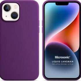 Microsonic Apple iPhone 14 Plus Liquid Lansman Silikon Mor Cep Telefonu Kılıfı
