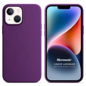 Microsonic Apple iPhone 14 Plus Liquid Lansman Silikon Mor Cep Telefonu Kılıfı