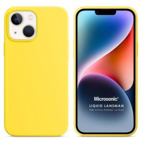Microsonic Apple iPhone 14 Plus Liquid Lansman Silikon Sarı Cep Telefonu Kılıfı