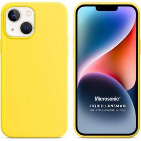 Microsonic Apple iPhone 14 Plus Liquid Lansman Silikon Sarı Cep Telefonu Kılıfı