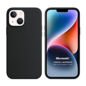 Microsonic Apple iPhone 14 Plus Liquid Lansman Silikon Siyah Cep Telefonu Kılıfı