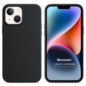 Microsonic Apple iPhone 14 Plus Liquid Lansman Silikon Siyah Cep Telefonu Kılıfı