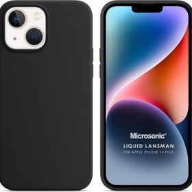 Microsonic Apple iPhone 14 Plus Liquid Lansman Silikon Siyah Cep Telefonu Kılıfı