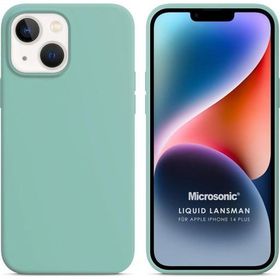 Microsonic Apple iPhone 14 Plus Liquid Lansman Silikon Su Yeşili Cep Telefonu Kılıfı