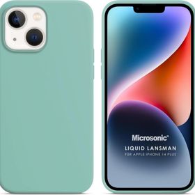 Microsonic Apple iPhone 14 Plus Liquid Lansman Silikon Su Yeşili Cep Telefonu Kılıfı