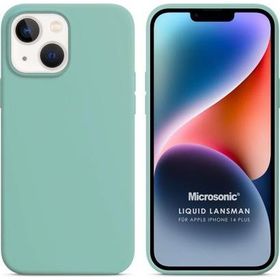 Microsonic Apple iPhone 14 Plus Liquid Lansman Silikon Su Yeşili Cep Telefonu Kılıfı