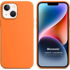 Microsonic Apple iPhone 14 Plus Liquid Lansman Silikon Turuncu Cep Telefonu Kılıfı