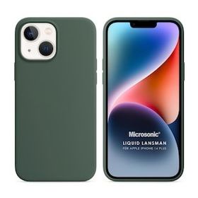 Microsonic Apple iPhone 14 Plus Liquid Lansman Silikon Yeşil Cep Telefonu Kılıfı