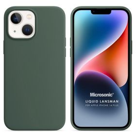Microsonic Apple iPhone 14 Plus Liquid Lansman Silikon Yeşil Cep Telefonu Kılıfı