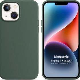 Microsonic Apple iPhone 14 Plus Liquid Lansman Silikon Yeşil Cep Telefonu Kılıfı