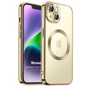 Microsonic Apple iPhone 14 Plus MagSafe Luxury Electroplate Gold Cep Telefonu Kılıfı