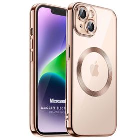 Microsonic Apple iPhone 14 Plus MagSafe Luxury Electroplate Rose Gold Cep Telefonu Kılıfı
