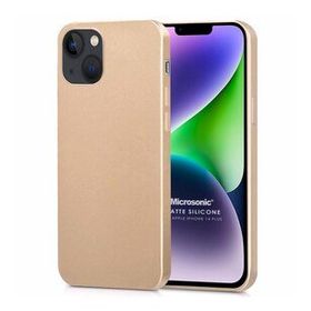Microsonic Apple iPhone 14 Plus Mat Gold Silikon Cep Telefonu Kılıfı