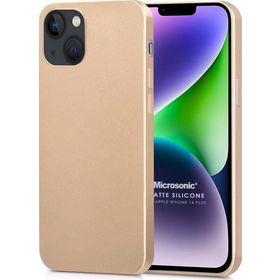 Microsonic Apple iPhone 14 Plus Mat Gold Silikon Cep Telefonu Kılıfı