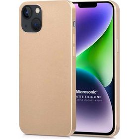 Microsonic Apple iPhone 14 Plus Mat Gold Silikon Cep Telefonu Kılıfı