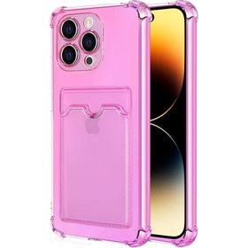 Microsonic Apple iPhone 14 Pro Card Slot Shock Pembe Cep Telefonu Kılıfı