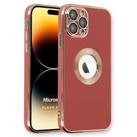 Microsonic Apple iPhone 14 Pro Flash Stamp Kırmızı Cep Telefonu Kılıfı