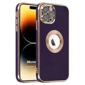 Microsonic Apple iPhone 14 Pro Flash Stamp Koyu Mor Cep Telefonu Kılıfı