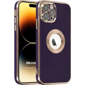 Microsonic Apple iPhone 14 Pro Flash Stamp Koyu Mor Cep Telefonu Kılıfı