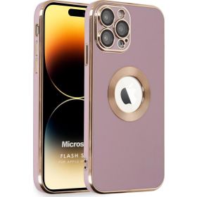 Microsonic Apple iPhone 14 Pro Flash Stamp Pembe Cep Telefonu Kılıfı