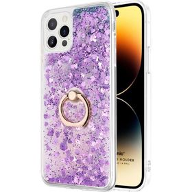 Microsonic Apple iPhone 14 Pro Glitter Liquid Holder Mor Cep Telefonu Kılıfı