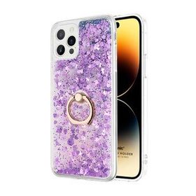 Microsonic Apple iPhone 14 Pro Glitter Liquid Holder Mor Cep Telefonu Kılıfı