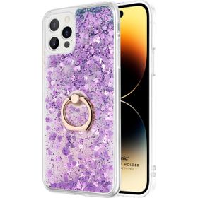 Microsonic Apple iPhone 14 Pro Glitter Liquid Holder Mor Cep Telefonu Kılıfı