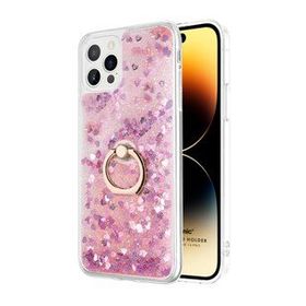 Microsonic Apple iPhone 14 Pro Glitter Liquid Holder Pembe Cep Telefonu Kılıfı