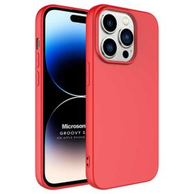 Microsonic Apple iPhone 14 Pro Groovy Soft Kırmızı Cep Telefonu Kılıfı