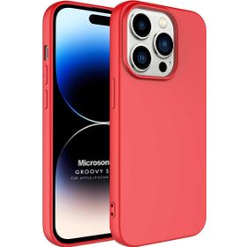 Microsonic Apple iPhone 14 Pro Groovy Soft Kırmızı Cep Telefonu Kılıfı