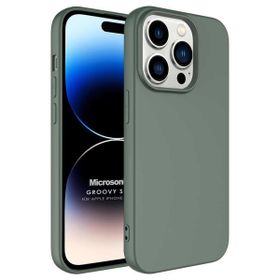 Microsonic Apple iPhone 14 Pro Groovy Soft Koyu Yeşil Cep Telefonu Kılıfı