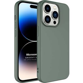Microsonic Apple iPhone 14 Pro Groovy Soft Koyu Yeşil Cep Telefonu Kılıfı