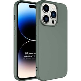 Microsonic Apple iPhone 14 Pro Groovy Soft Koyu Yeşil Cep Telefonu Kılıfı