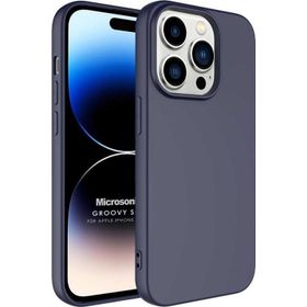 Microsonic Apple iPhone 14 Pro Groovy Soft Lacivert Cep Telefonu Kılıfı